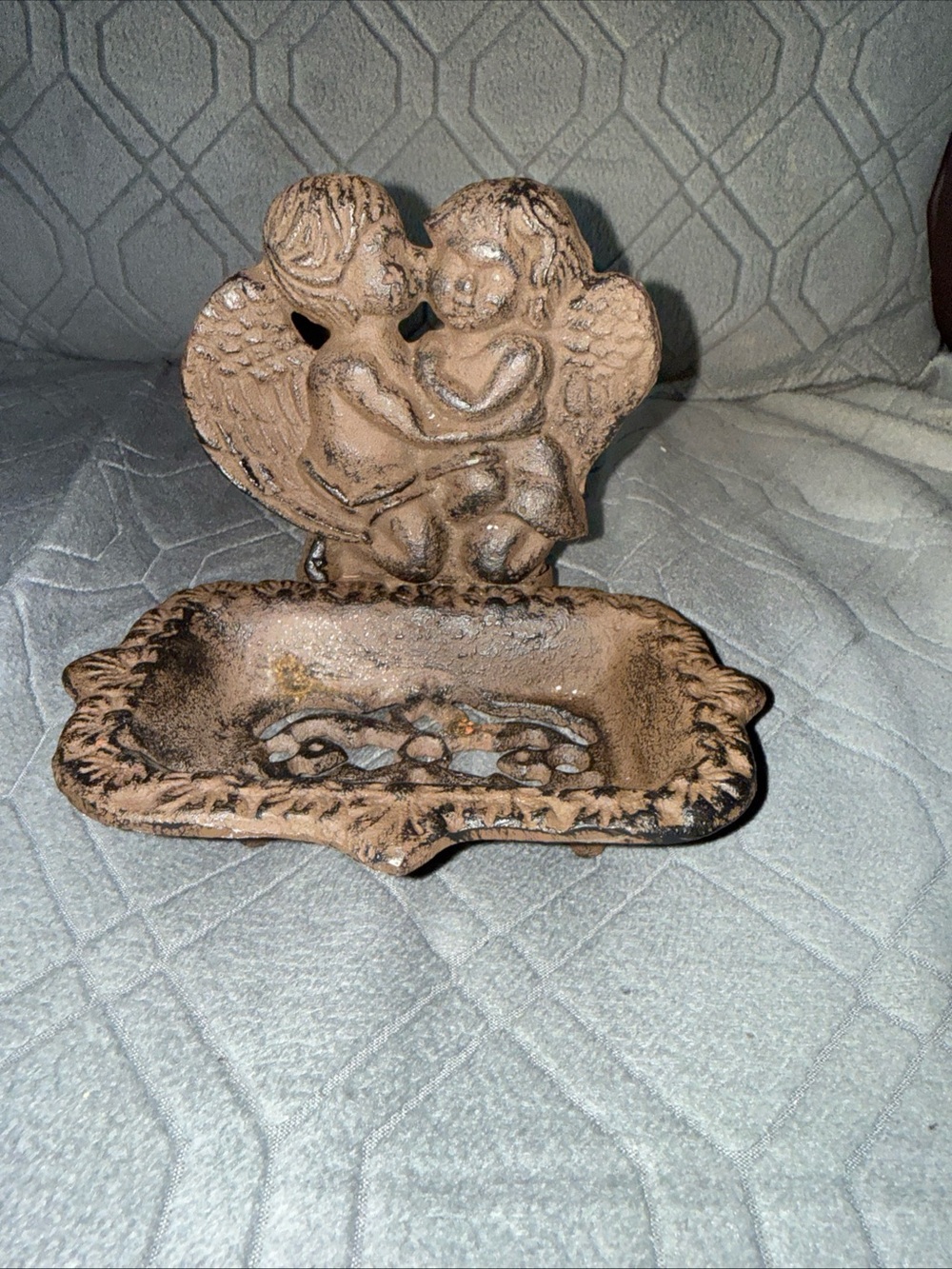 Vintage Cast Iron soap dish/business card holder